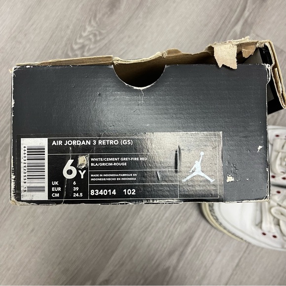 White Cement Jordan 3 2003 Size 6.5Y - Picture 6 of 6